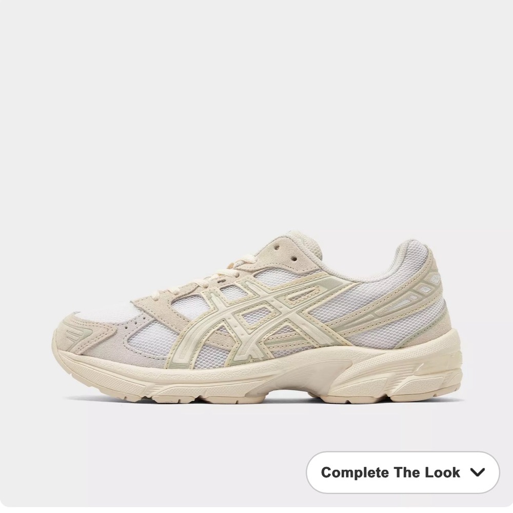 Asics Cream and White Running Shoes